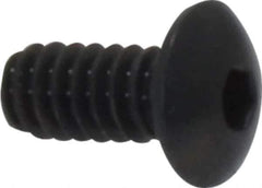 Made in USA - #4-40 UNC Hex Socket Drive, Button Screw - Alloy Steel, Black Oxide Finish, Fully Threaded, 1/4" Length Under Head - USA Tool & Supply