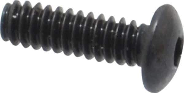 Made in USA - #4-40 UNC Hex Socket Drive, Button Screw - Alloy Steel, Black Oxide Finish, Fully Threaded, 3/8" Length Under Head - USA Tool & Supply