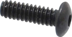 Made in USA - #4-40 UNC Hex Socket Drive, Button Screw - Alloy Steel, Black Oxide Finish, Fully Threaded, 3/8" Length Under Head - USA Tool & Supply