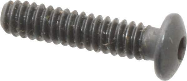 Made in USA - #4-40 UNC Hex Socket Drive, Button Screw - Alloy Steel, Black Oxide Finish, Fully Threaded, 1/2" Length Under Head - USA Tool & Supply