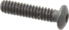 Made in USA - #4-40 UNC Hex Socket Drive, Button Screw - Alloy Steel, Black Oxide Finish, Fully Threaded, 1/2" Length Under Head - USA Tool & Supply
