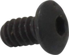 Made in USA - #6-32 UNC Hex Socket Drive, Button Screw - Alloy Steel, Black Oxide Finish, Fully Threaded, 1/4" Length Under Head - USA Tool & Supply