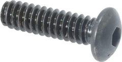 Made in USA - #6-32 UNC Hex Socket Drive, Button Screw - Alloy Steel, Black Oxide Finish, Fully Threaded, 1/2" Length Under Head - USA Tool & Supply