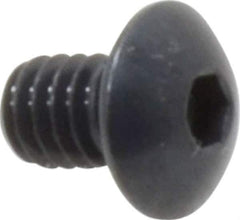 Made in USA - #8-32 UNC Hex Socket Drive, Button Screw - Alloy Steel, Black Oxide Finish, Fully Threaded, 1/4" Length Under Head - USA Tool & Supply
