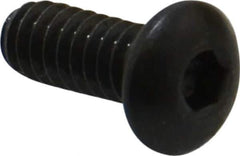Made in USA - #10-24 UNC Hex Socket Drive, Button Screw - Alloy Steel, Black Oxide Finish, Fully Threaded, 1/2" Length Under Head - USA Tool & Supply