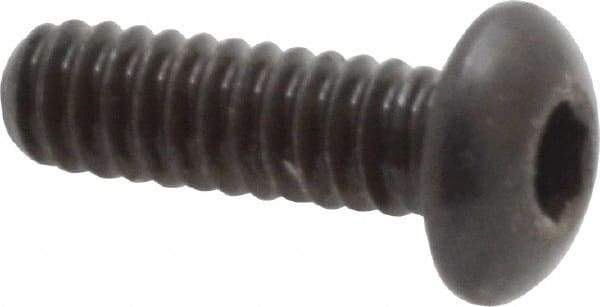 Made in USA - #10-24 UNC Hex Socket Drive, Button Screw - Alloy Steel, Black Oxide Finish, Fully Threaded, 5/8" Length Under Head - USA Tool & Supply