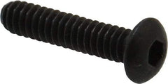 Made in USA - #10-24 UNC Hex Socket Drive, Button Screw - Alloy Steel, Black Oxide Finish, Fully Threaded, 7/8" Length Under Head - USA Tool & Supply