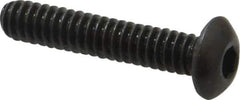 Made in USA - #10-24 UNC Hex Socket Drive, Button Screw - Alloy Steel, Black Oxide Finish, Fully Threaded, 1" Length Under Head - USA Tool & Supply