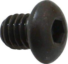 Made in USA - 5/16-18 UNC Hex Socket Drive, Button Screw - Alloy Steel, Black Oxide Finish, Fully Threaded, 3/8" Length Under Head - USA Tool & Supply