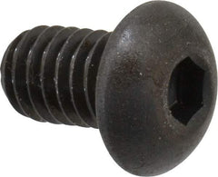 Made in USA - 5/16-18 UNC Hex Socket Drive, Button Screw - Alloy Steel, Black Oxide Finish, Fully Threaded, 1/2" Length Under Head - USA Tool & Supply