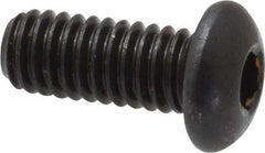 Made in USA - 5/16-18 UNC Hex Socket Drive, Button Screw - Alloy Steel, Black Oxide Finish, Fully Threaded, 3/4" Length Under Head - USA Tool & Supply