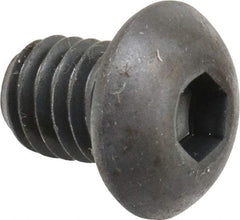 Made in USA - 3/8-16 UNC Hex Socket Drive, Button Screw - Alloy Steel, Black Oxide Finish, Fully Threaded, 1/2" Length Under Head - USA Tool & Supply