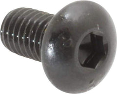 Made in USA - #10-32 UNF Hex Socket Drive, Button Screw - Alloy Steel, Black Oxide Finish, Fully Threaded, 3/8" Length Under Head - USA Tool & Supply