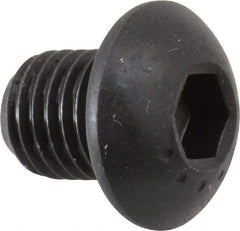 Made in USA - 5/16-24 UNF Hex Socket Drive, Button Screw - Alloy Steel, Black Oxide Finish, Fully Threaded, 3/8" Length Under Head - USA Tool & Supply