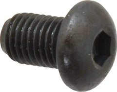 Made in USA - 5/16-24 UNF Hex Socket Drive, Button Screw - Alloy Steel, Black Oxide Finish, Fully Threaded, 1/2" Length Under Head - USA Tool & Supply