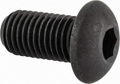 Made in USA - 5/16-24 UNF Hex Socket Drive, Button Screw - Alloy Steel, Black Oxide Finish, Fully Threaded, 5/8" Length Under Head - USA Tool & Supply