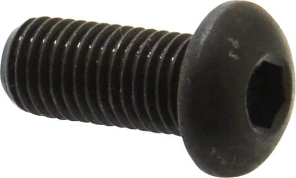 Made in USA - 5/16-24 UNF Hex Socket Drive, Button Screw - Alloy Steel, Black Oxide Finish, Fully Threaded, 3/4" Length Under Head - USA Tool & Supply