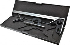 SPI - 4 Piece, 18" Combination Square Set - 1/16, 1/32, 1/64 & 1/8" (4R) Graduation, Hardened Steel Blade, Cast Iron Center, Protractor & Square Head - USA Tool & Supply