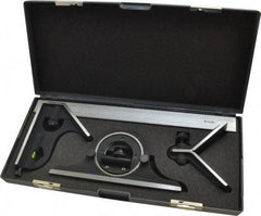 SPI - 4 Piece, 12" Combination Square Set - 1/32 & 1/64" (English/Metric) Graduation, Hardened Steel Blade, Cast Iron Center, Protractor & Square Head - USA Tool & Supply
