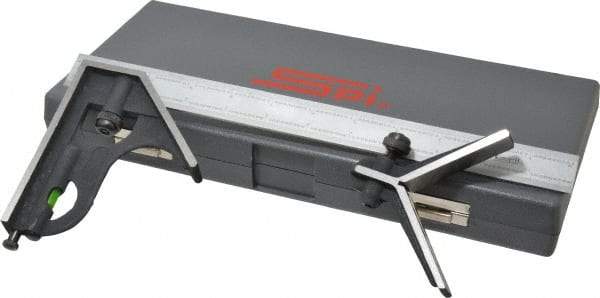 SPI - 3 Piece, 12" Combination Square Set - 1/100, 1/32, 1/50 & 1/64" (16R) Graduation, Hardened Steel Blade, Cast Iron Center & Square Head - USA Tool & Supply