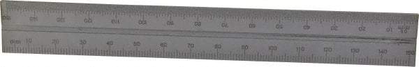 SPI - 6 Inch Long Blade, English and Metric Graduation Combination Square Blade - Baked Enamel Coated, 1/64 and 1/32 Inch Graduation, 0.5 and 1mm Graduation - USA Tool & Supply