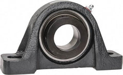 Browning - 1-1/2" ID, 7-1/8" OAL x 4" OAH Pillow Block - 4,467 Lb Static Cap, 7,340 Lb Dyn Cap, 5-3/8" Btw Mnt Hole Ctrs, 2" Base-to-Ctr Ht, Cast Iron - USA Tool & Supply