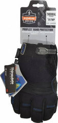 Ergodyne - Size 2XL (11) Amara Cold Protection Work Gloves - For Mechanic's & Lifting, Uncoated, Hook & Loop Cuff, Full Fingered, Black, Paired - USA Tool & Supply