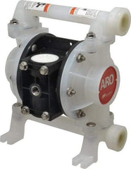 ARO/Ingersoll-Rand - 3/8" NPT, Nonmetallic, Air Operated Diaphragm Pump - PTFE Diaphragm, Polypropylene Housing - USA Tool & Supply