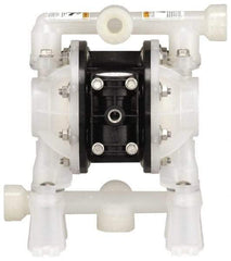 ARO/Ingersoll-Rand - 1/2" NPT, Nonmetallic, Air Operated Diaphragm Pump - PTFE Diaphragm, Polypropylene Housing - USA Tool & Supply