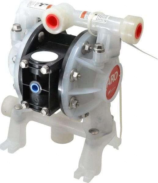 ARO/Ingersoll-Rand - 1/2" NPT, Nonmetallic, Air Operated Diaphragm Pump - Nitrile Diaphragm, Polypropylene Housing - USA Tool & Supply