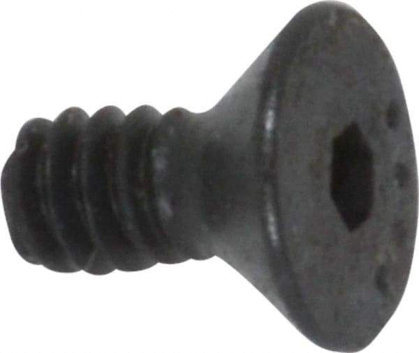 Made in USA - #4-40 UNC Hex Socket Drive, 82° Flat Screw - Alloy Steel, Black Oxide Finish, Fully Threaded, 1/4" OAL - USA Tool & Supply