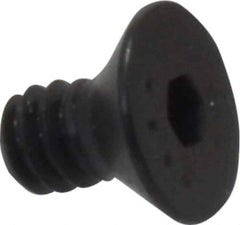 Made in USA - #6-32 UNC Hex Socket Drive, 82° Flat Screw - Alloy Steel, Black Oxide Finish, Fully Threaded, 1/4" OAL - USA Tool & Supply