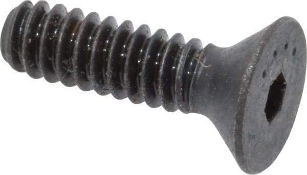 Made in USA - #6-32 UNC Hex Socket Drive, 82° Flat Screw - Alloy Steel, Black Oxide Finish, Fully Threaded, 1/2" OAL - USA Tool & Supply
