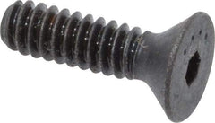 Made in USA - #6-32 UNC Hex Socket Drive, 82° Flat Screw - Alloy Steel, Black Oxide Finish, Fully Threaded, 1/2" OAL - USA Tool & Supply