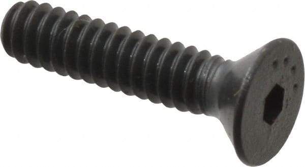 Made in USA - #6-32 UNC Hex Socket Drive, 82° Flat Screw - Alloy Steel, Black Oxide Finish, Fully Threaded, 5/8" OAL - USA Tool & Supply