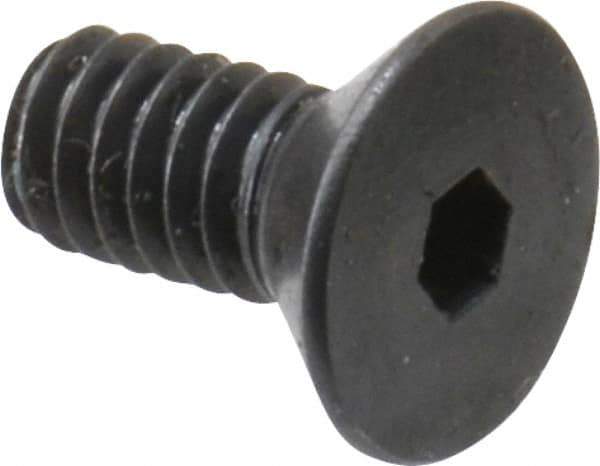Made in USA - #8-32 UNC Hex Socket Drive, 82° Flat Screw - Alloy Steel, Black Oxide Finish, Fully Threaded, 3/8" OAL - USA Tool & Supply