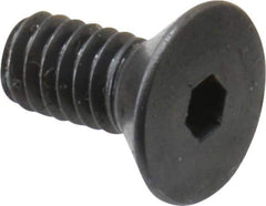 Made in USA - #8-32 UNC Hex Socket Drive, 82° Flat Screw - Alloy Steel, Black Oxide Finish, Fully Threaded, 3/8" OAL - USA Tool & Supply