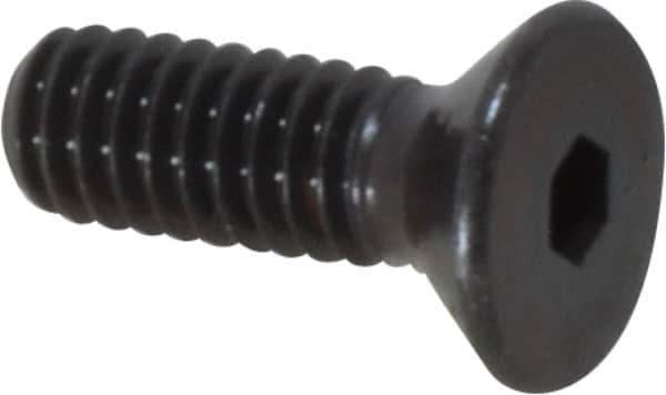 Made in USA - #8-32 UNC Hex Socket Drive, 82° Flat Screw - Alloy Steel, Black Oxide Finish, Fully Threaded, 1/2" OAL - USA Tool & Supply