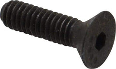Made in USA - #8-32 UNC Hex Socket Drive, 82° Flat Screw - Alloy Steel, Black Oxide Finish, Fully Threaded, 5/8" OAL - USA Tool & Supply