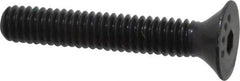 Made in USA - #8-32 UNC Hex Socket Drive, 82° Flat Screw - Alloy Steel, Black Oxide Finish, Fully Threaded, 1" OAL - USA Tool & Supply