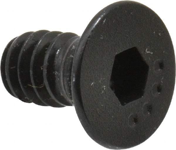 Made in USA - #10-24 UNC Hex Socket Drive, 82° Flat Screw - Alloy Steel, Black Oxide Finish, Fully Threaded, 3/8" OAL - USA Tool & Supply