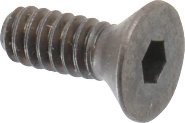 Made in USA - #10-24 UNC Hex Socket Drive, 82° Flat Screw - Alloy Steel, Black Oxide Finish, Fully Threaded, 1/2" OAL - USA Tool & Supply