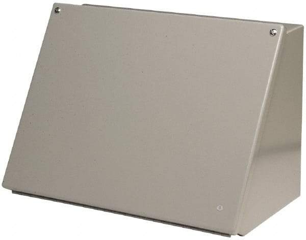 Cooper B-Line - Steel Standard Enclosure Hinge Sloped Cover - NEMA 12, 13, 12" Wide x 8" High x 7-5/32" Deep, Dirt-tight & Dust-tight - USA Tool & Supply