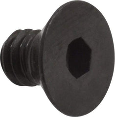 Made in USA - 1/4-20 UNC Hex Socket Drive, 82° Flat Screw - Alloy Steel, Black Oxide Finish, Fully Threaded, 3/8" OAL - USA Tool & Supply