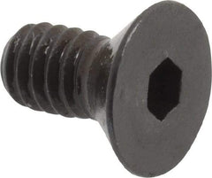 Made in USA - 1/4-20 UNC Hex Socket Drive, 82° Flat Screw - Alloy Steel, Black Oxide Finish, Fully Threaded, 1/2" OAL - USA Tool & Supply