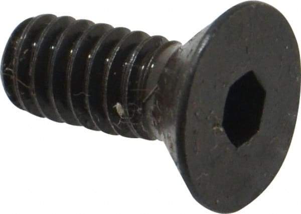 Made in USA - 1/4-20 UNC Hex Socket Drive, 82° Flat Screw - Alloy Steel, Black Oxide Finish, Fully Threaded, 5/8" OAL - USA Tool & Supply