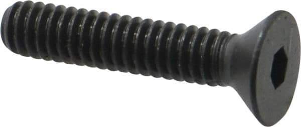 Made in USA - 1/4-20 UNC Hex Socket Drive, 82° Flat Screw - Alloy Steel, Black Oxide Finish, Fully Threaded, 1-1/4" OAL - USA Tool & Supply