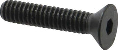 Made in USA - 1/4-20 UNC Hex Socket Drive, 82° Flat Screw - Alloy Steel, Black Oxide Finish, Fully Threaded, 1-1/4" OAL - USA Tool & Supply