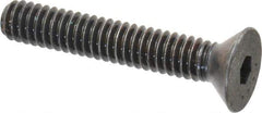 Made in USA - 1/4-20 UNC Hex Socket Drive, 82° Flat Screw - Alloy Steel, Black Oxide Finish, Fully Threaded, 1-1/2" OAL - USA Tool & Supply