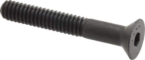 Made in USA - 1/4-20 UNC Hex Socket Drive, 82° Flat Screw - Alloy Steel, Black Oxide Finish, Fully Threaded, 1-3/4" OAL - USA Tool & Supply